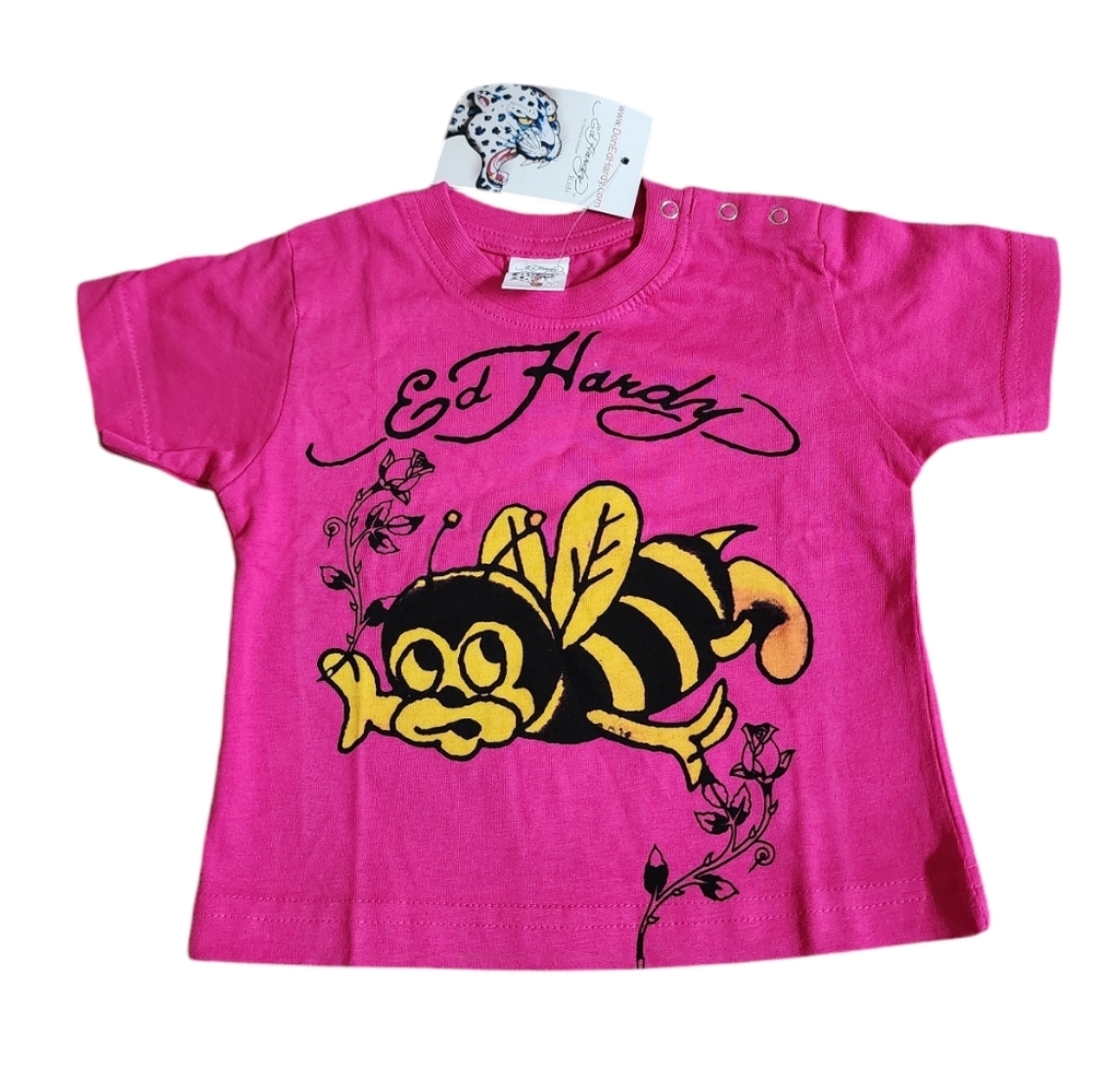 Ed Hardy Honey Bee with Roses T- shirt
